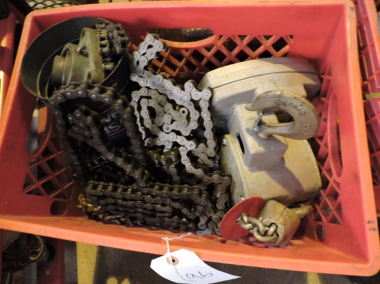 Chain Hoist and Lot of Sprocket Chain