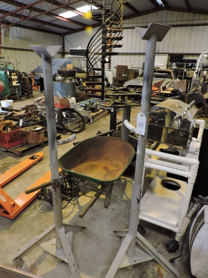 Pair of Adjustable Height Pipe Stands