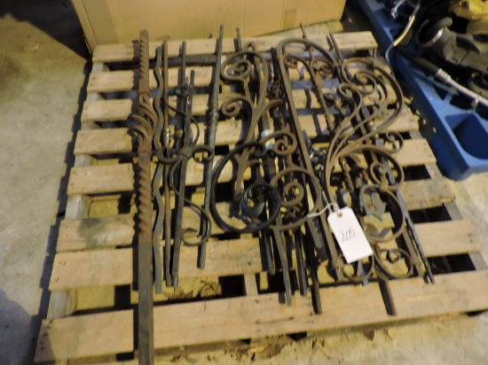 Lot of Mixed Wrought Iron and Cast Decorative Pieces