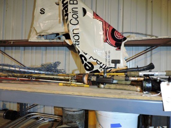 Lot of 10 Fishing Poles with Nets -- See Photos