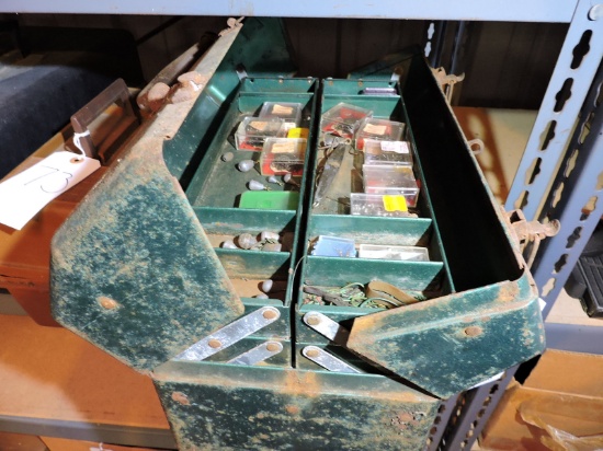Large Metal Tackle Box - Filled with Weights, Hooks and more