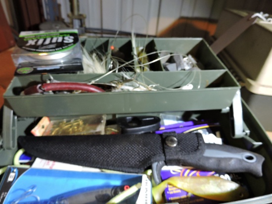 Tackle Box - Filled with Weights, Lures, Fishing Knife and more