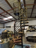 Custom-Welded Spiral Staircase / 'Crows Nest' / 12' Tall / with Rolling Platform