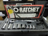 Small O-Ratchet Ratchet Set with Sockets / Appears Complete