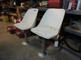 Pair of Fiberglass Fishing Chairs - Mountable - no pads