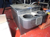 Metal Storage Box / Arm Rest with Cup Holders - locked, we do not have keys