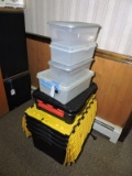 9 Various Plastic Storage Boxes - Different Sizes