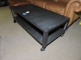 2-Level Rolling Coffee Table / METAL / on Wheels -- 48
