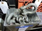 Small Steel Box Full of Clevis Hitches and Chain Sections