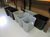 Lot of 8 Small Plastic / Rubber Trash Cans
