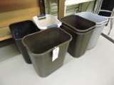 Lot of 7 Small Plastic / Rubber Trash Cans