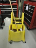 Plastic Rolling Mop Bucket with Ringer and Mop