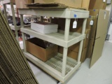 3-Shelf Plastic Rack on Wheeled Cart / 36