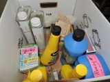 Box of White Gas Canisters, Other Fuel and Various Chemicals