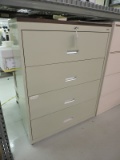 4-Drawer Lateral File Cabinet / with Key / 42