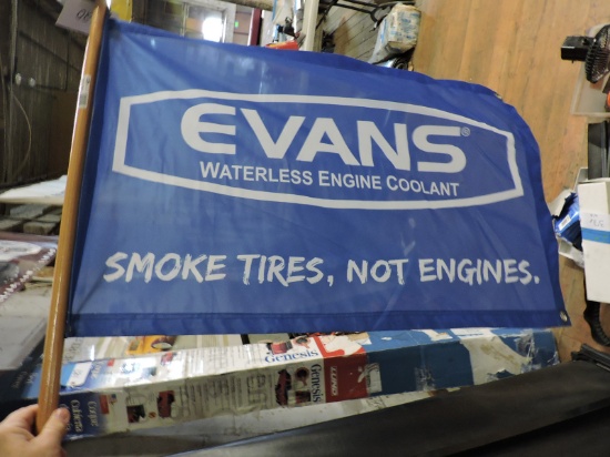 EVANS Waterless Coolant Flag "Smoke Tires, Not Engines" - 18" X 36"