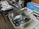 Bin of Miscellaneous Chrome Parts - see photos