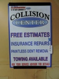 Vintage Iversen Ford Dealership Sign - COLLISION CENTER - Metal, 24
