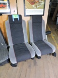 Set of 2 Chevy Chevelle Black & Silver Bucket Seats - Original