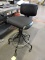 Rolling Warehouse Stool / Padded with Back / Approx Seat Height 30
