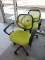 Lot of 2 Green Modern Rolling Chairs