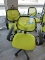 Lot of 2 Green Modern Rolling Chairs