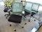 Lot of 3 Light Blue Modern Rolling Chairs