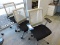 Lot of 3 White Modern Rolling Chairs