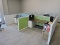 4-Spot Office Cubical System - 4 Desks and File Cabinets Included