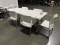 5 Matching Modern Chairs and a Folding Table