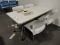 4 Matching Modern Chairs and a Break Room Table - White