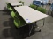 4 Matching Modern Chairs and a Break Room Table - Green