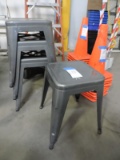 Lot of 4 Metal Industrial Stools / 18