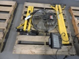 FOSTORIA Loading Dock Light & Fan Set / Each on Folding Arm Mounts