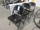 3 Black Folding Chairs
