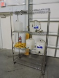 Stainless Steel 4-Level Rolling Rack with Forklift Battery Water