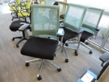 Lot of 3 Light Blue Modern Rolling Chairs