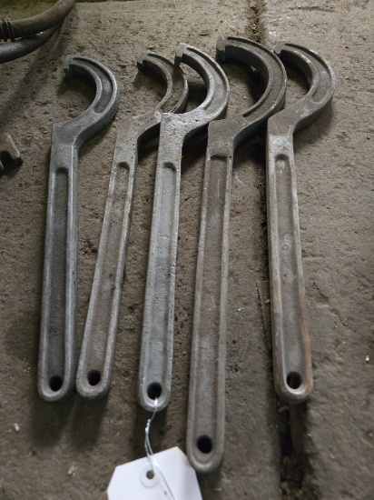 Lot of 5 Large Hook Spanner Wrenches