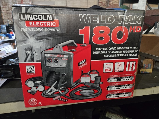 Brand New - LINCOLN Weld-Pak 180HD MIG / FLUX Wire Feed Welder