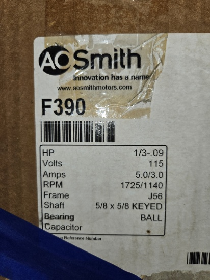 AO Smith F390 Electric Motor, 1/3-.09 HP, 115 V, J56 Frame