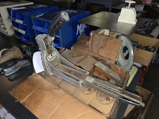 International Brand BOX STAPLER with a Case of Box Staples (3/4 full)