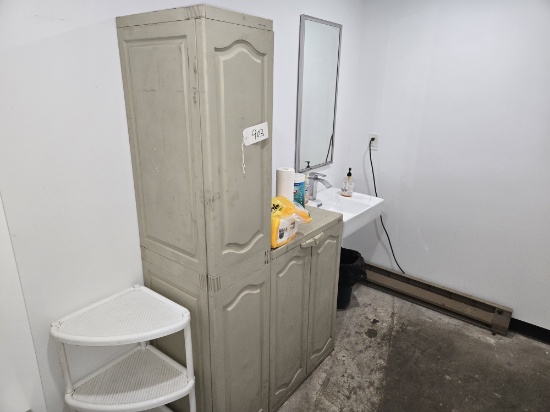 Utility Cabinets, Small Shelf and Heater