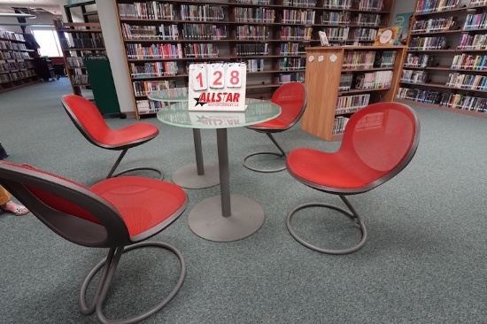 Set Of 2 Round Glass Top Table