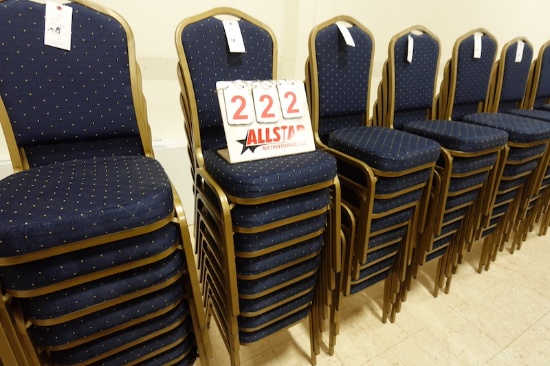 Blue Pattern Crown Back Banquet Chair (8)