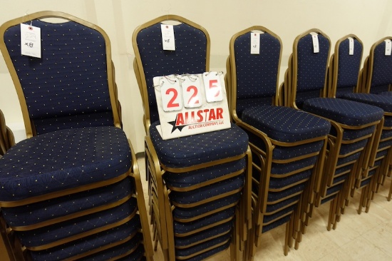 Blue Pattern Crown Back Banquet Chair (8)