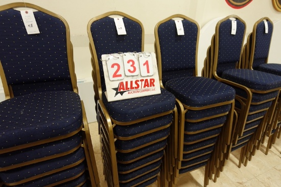 Blue Pattern Crown Back Banquet Chair (8)