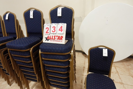 Blue Pattern Crown Back Banquet Chair (8)