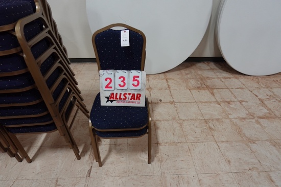 Blue Pattern Crown Back Banquet Chair (2)