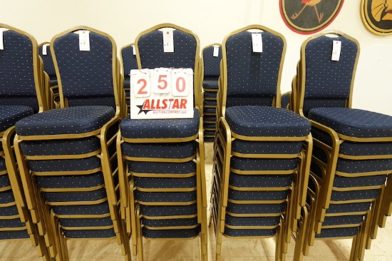 Blue Pattern Crown Back Banquet Chair (8)