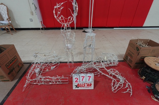 White Rain Deer W/ Lights